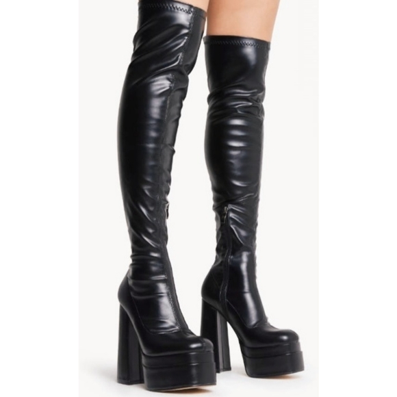 𝙇𝙖𝙨𝙩 8.5, 9 & 10🖤🎥HIGH STANDARDS OVER THE KNEE BOOT - BLACK - Picture 7 of 15